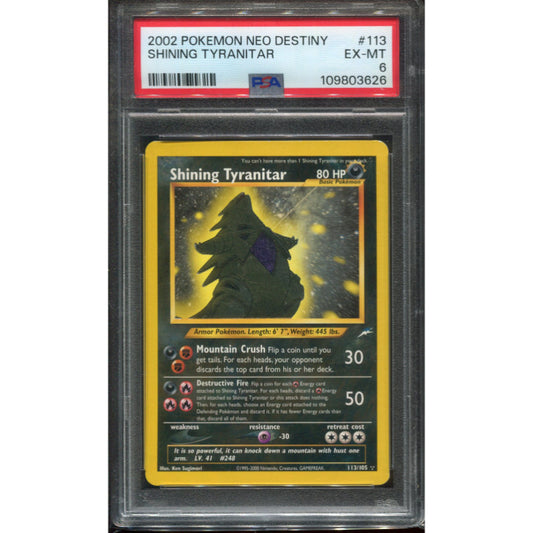 Shining Tyranitar (NDE 113) Neo Destiny - PSA 6