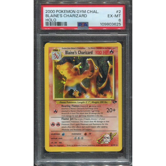 Blaine's Charizard (GC 2) Gym Challenge - PSA 6