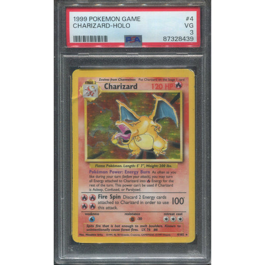Charizard (BS 4) Base Set - PSA 3