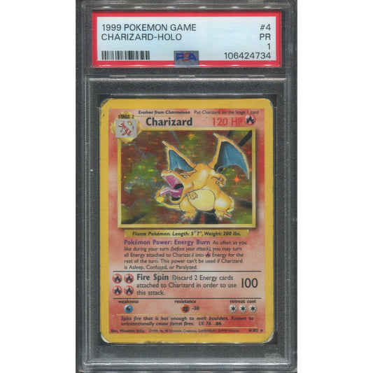 Charizard (BS 4) Base Set - PSA 1