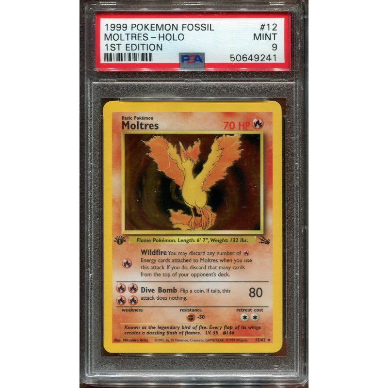 Moltres (FO 12) Fossil - 1st Edition - Holo - PSA 9