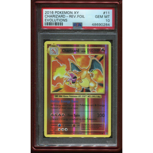 Charizard (EVO 11) Evolutions - Reverse - PSA 10