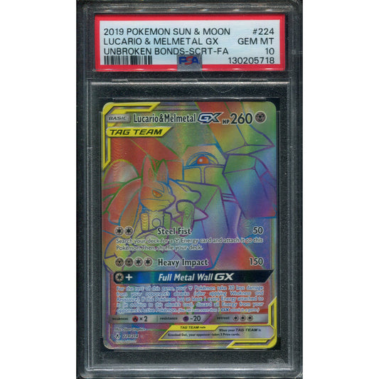 Lucario & Melmetal GX (UNB 224) Unbroken Bonds - PSA 10
