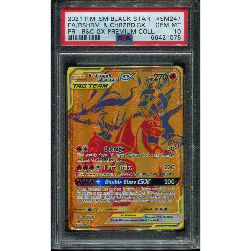 Reshiram & Charizard GX (SM 247) SM Black Star Promos - PSA 10