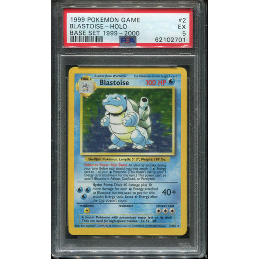 Blastoise (BS 2) Base Set - 4th print - PSA 5