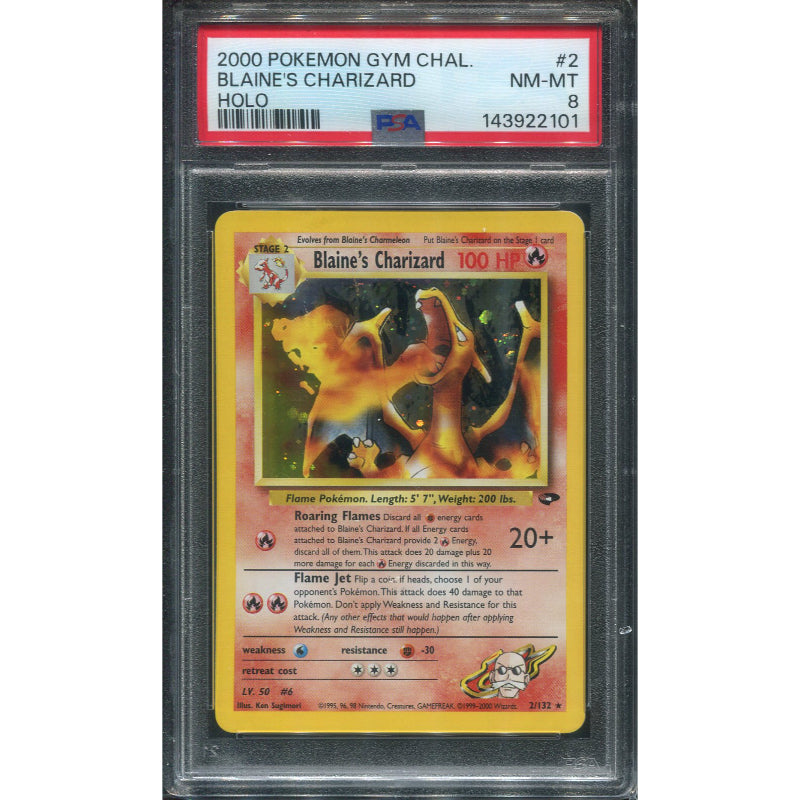 Blaine's Charizard (GC 2) Gym Challenge - PSA 8