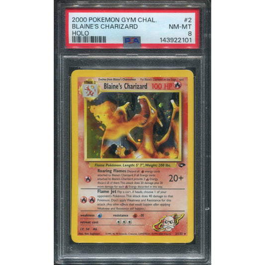 Blaine's Charizard (GC 2) Gym Challenge - PSA 8