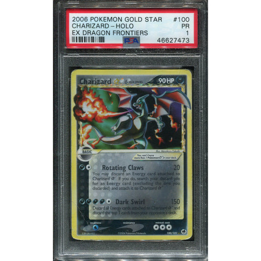 Charizard Gold Star δ Delta Species (DF 100) EX Dragon Frontiers - PSA 1