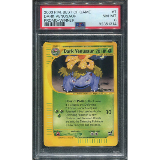 Dark Venusaur (BEST 7) Best of Game Cards Promos - Winner stamped - PSA 8