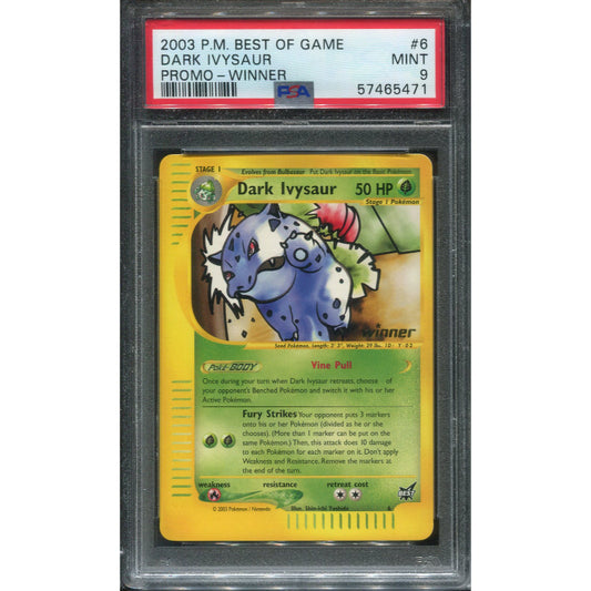 Dark Ivysaur (BEST 6) Best of Game Cards Promos - Winner stamped - PSA 9