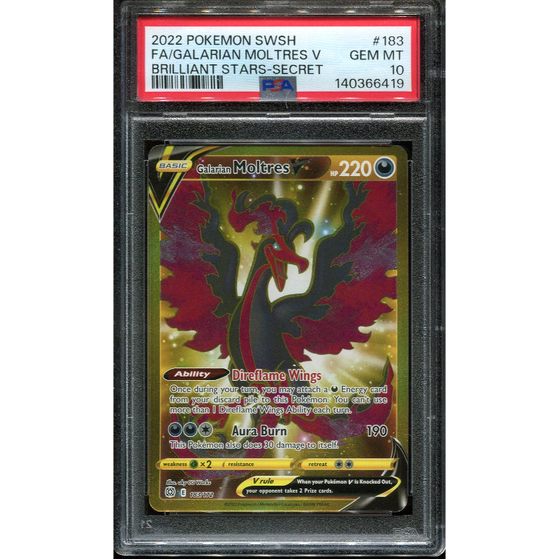 Galarian Moltres V (BRS 183) Brilliant Stars - PSA 10