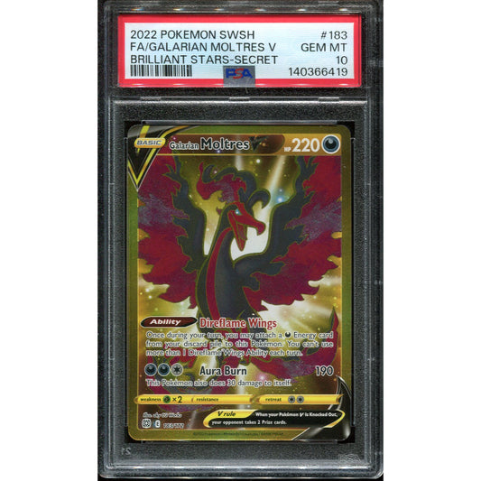 Galarian Moltres V (BRS 183) Brilliant Stars - PSA 10