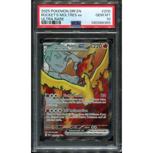 Team Rocket's Moltres ex (DRI 208) Destined Rivals - PSA 10