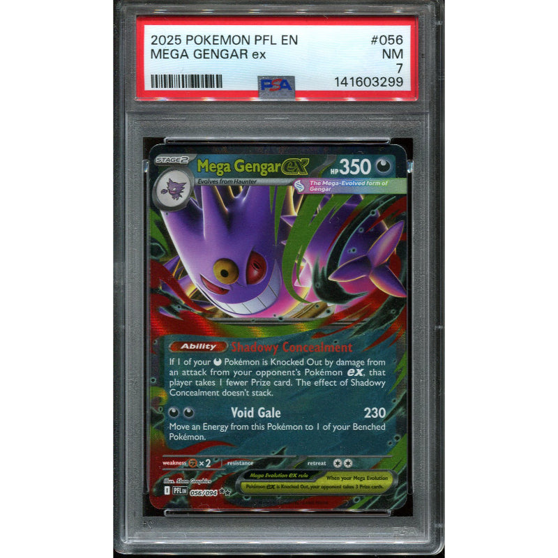 Mega Gengar ex (PFL 056) Phantasmal Flames - PSA 7