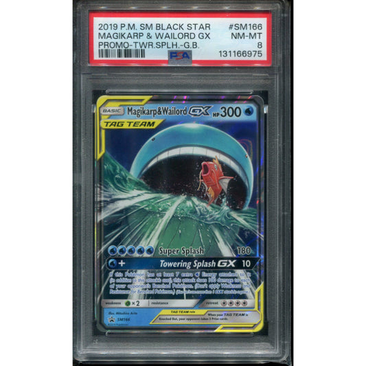 Magikarp & Wailord GX (SM 166) SM Black Star Promos - PSA 8