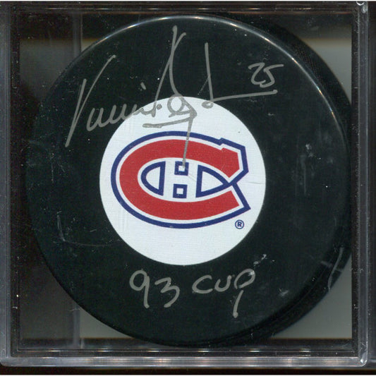 Signed Puck - Montreal Canadiens - Vincent Damphousse - COJO Sports COA