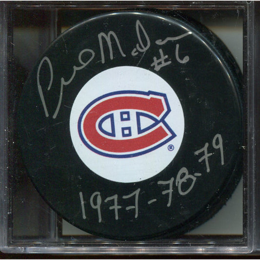 Signed Puck - Montreal Canadiens - Pierre Mondou - COJO Sports COA