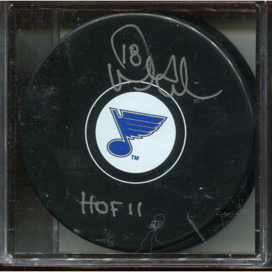 Signed Puck - St. Lous Blues - Doug Gilmour - A.J Sports COA