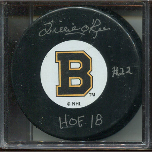 Signed Puck - Boston Bruins - Willie O'Ree - COJO Sports COA
