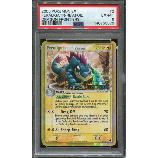 Feraligatr δ Delta Species (DF 2) EX Dragon Frontiers - Reverse - Stamped - PSA 6