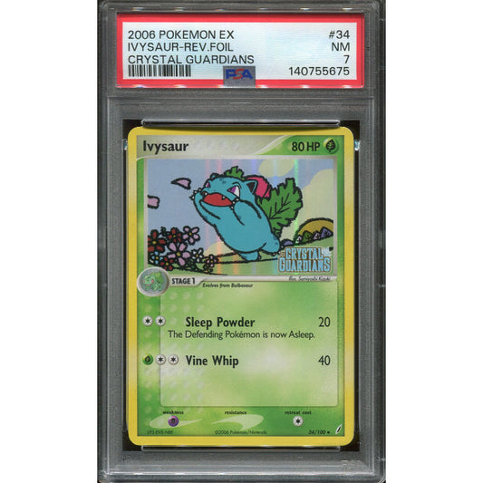 Ivysaur (CG 34) EX Crystal Guardians - Reverse - Stamped - PSA 7