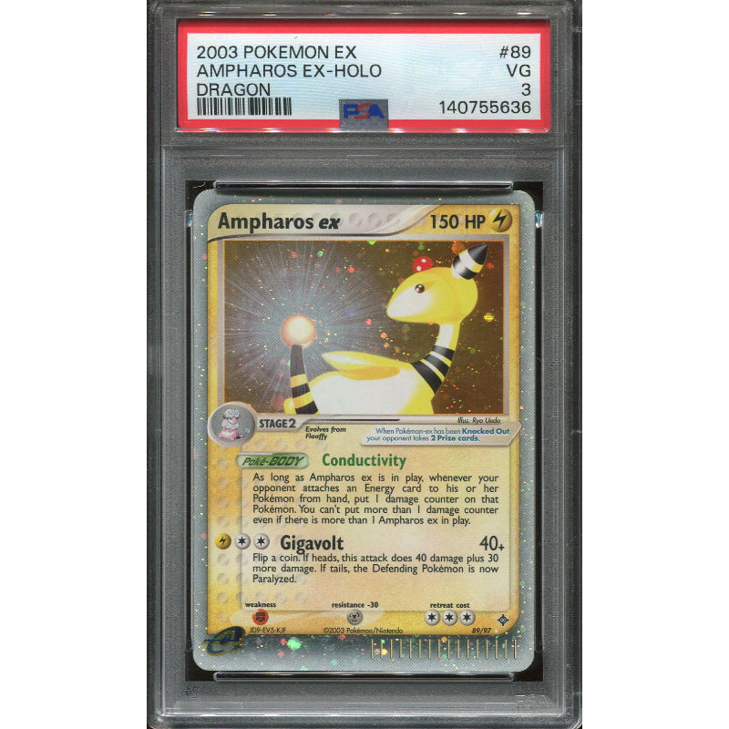 Ampharos ex (DR 89) EX Dragon - PSA 3