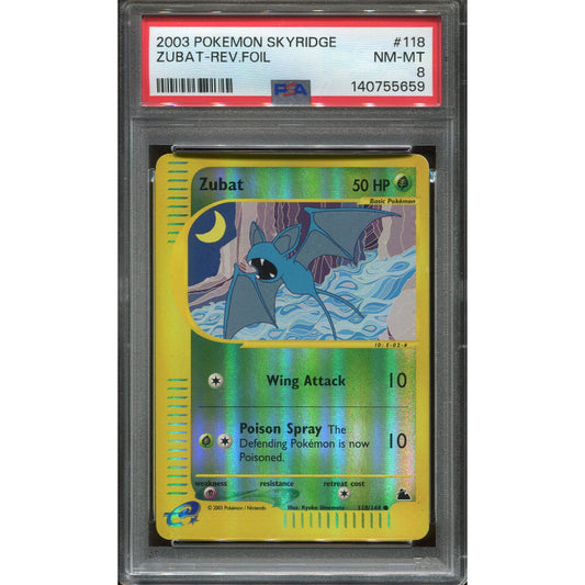 Zubat (SK 118) Skyridge - Reverse - PSA 8