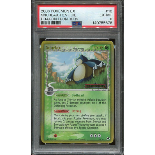 Snorlax δ Delta Species (DF 10) EX Dragon Frontiers - Reverse - Stamped - PSA 6