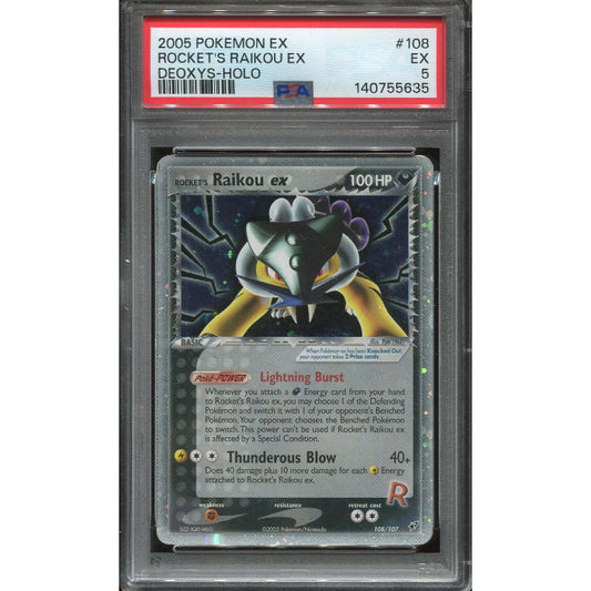 Rocket's Raikou ex (DX 108) EX Deoxys - PSA 5