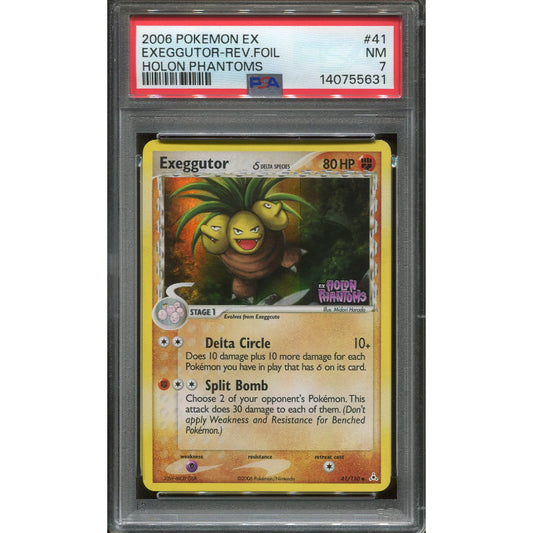 Exeggutor δ Delta Species (HP 41) EX Holon Phantoms - Reverse - Stamped - PSA 7