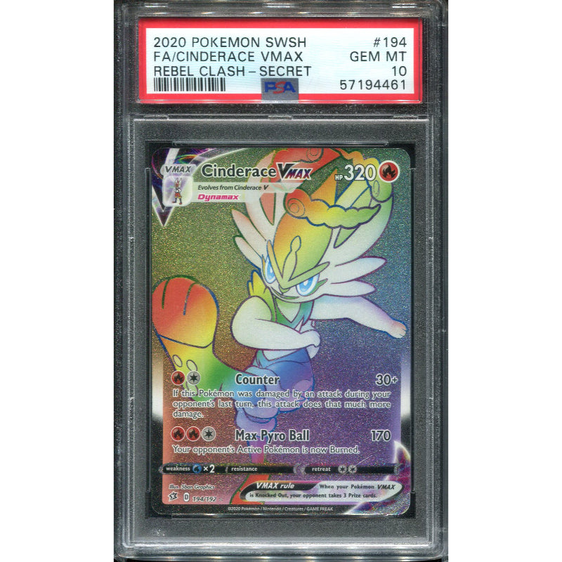 Cinderace VMAX (RCL 194) Rebel Clash - PSA 10