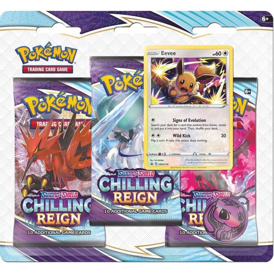 Pokémon, Scarlet & Violet: Chilling Reign, 3-Pack Blister: Eevee