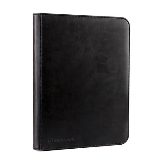 Rebinder – Zippered 9-Pocket Toploader Binder, Black