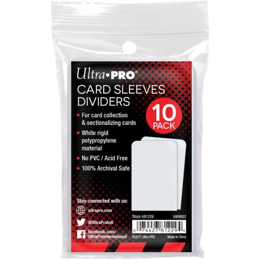 Semi-Rigid White Card Deck Dividers Pack (10ct)