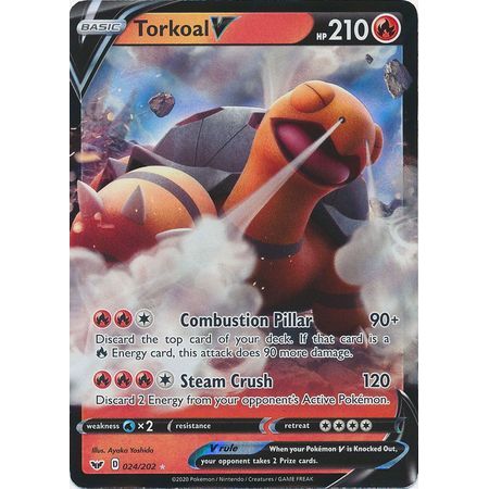 Torkoal V 024//202 Sword and Shield Ultra Rare NM//M Pokemon Card