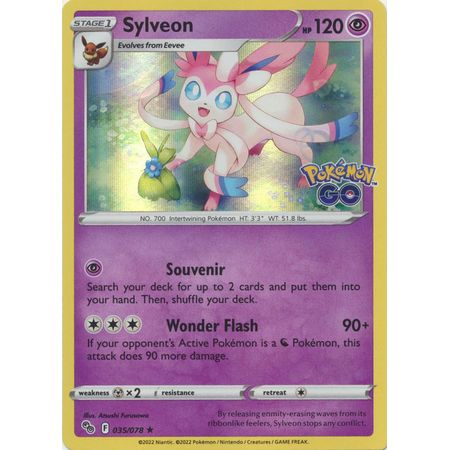  Sylveon 035/078 - Pokemon Go - Foil - Evolution Card Lot - Eevee  : Toys & Games