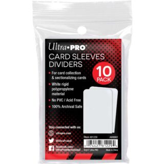 Semi-Rigid White Card Deck Dividers Pack (10ct)